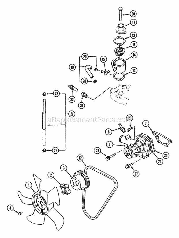 Cooling Parts - 19hp Diagram and Parts List for 544-412D100, 546-412D100 Cub Cadet Lawn Tractor